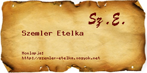 Szemler Etelka névjegykártya
